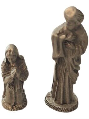 Vintage CREED Tiny Miniature Christmas Nativity Pewter Figure Mary Joseph